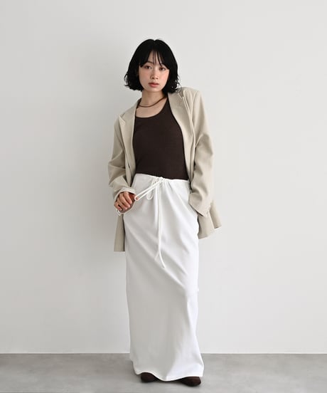 Drawstring Narrow Long Skirt bo2000-190