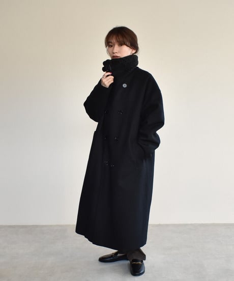 Boa Collar Wool Coat（Black）c1911-12