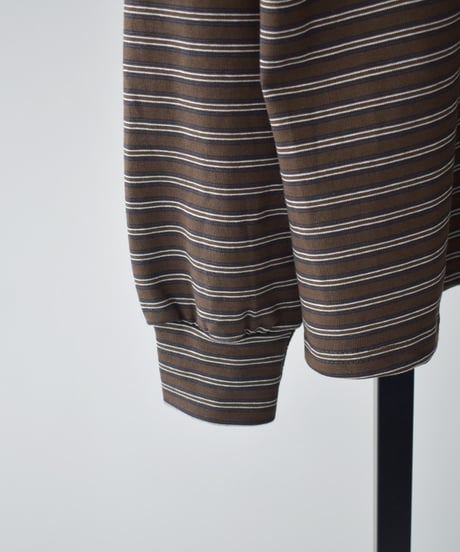Bustier Set Random Border Rugger Shirt（Brown）t1911-519