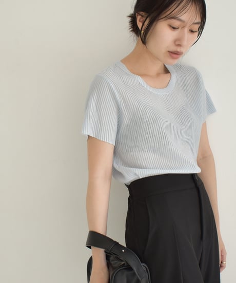 Stripe Sheer Tops t1911-278