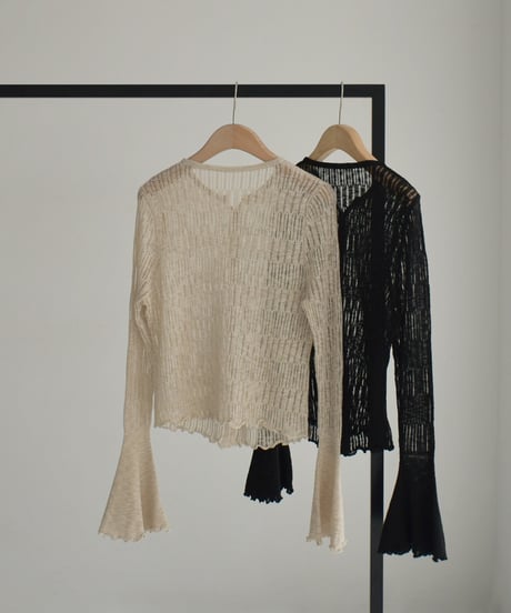 Bell Sleeve Sheer Knit Cardigan t1911-461