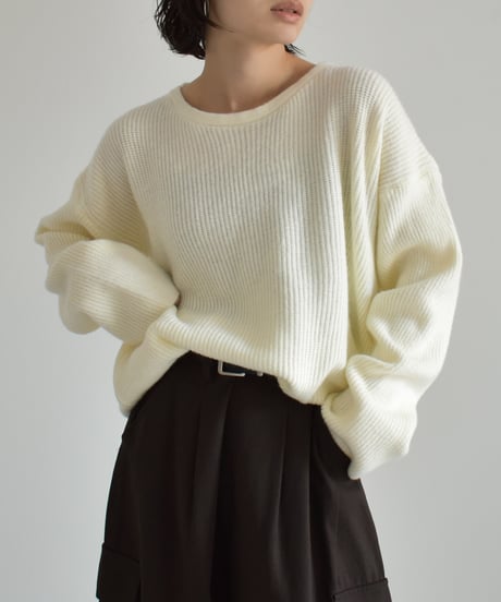 Crew Neck Ribknit Pullover t1911-488