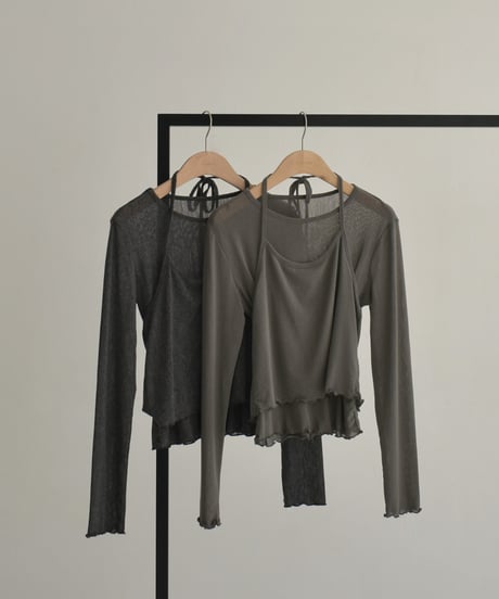 Sheer Layered Long Sleeve t1911-447