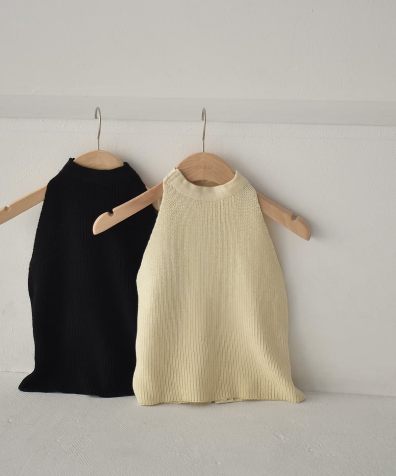 Halterneck Ribbon Knit Tops t1911-283 | cizatto