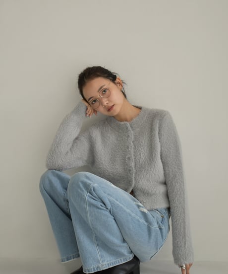 Shaggy Short Knit Cardigan t1911-311