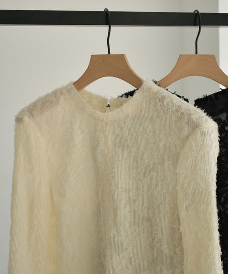 Sheer Flower Jacquard Tops t1911-179
