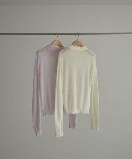Sheer Polo Knit Tops t1911-571