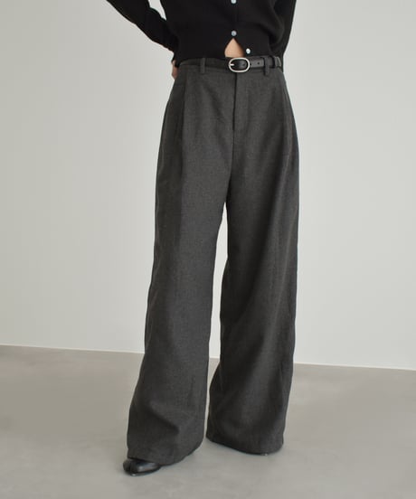 Wool Tuck Wide Pants bo2000-183