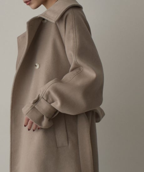 Wool Blend Trench Coat（Mocha beige）c1911-28