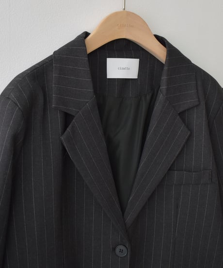 Over Size Stripe Jacket (Dark gray）t1911-517