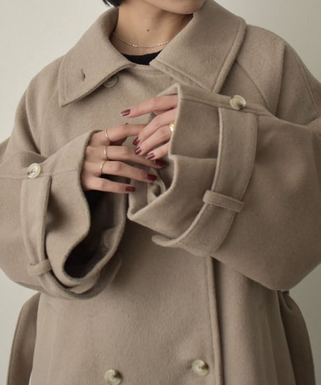 Wool Blend Trench Coat（Mocha beige）c1911-28