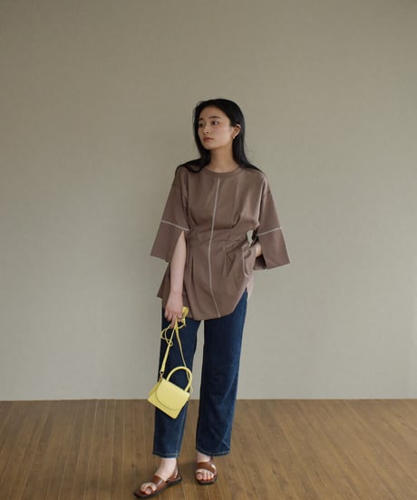 Arm Slit Waistshape Tops t1911-113