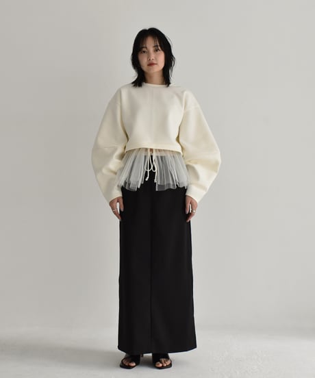 Tulle Hem Sweat Pullover t1911-255