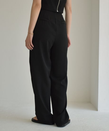 Highwaist Tuck Pants（Black）【セットアップ着用可能】 bo2000-83