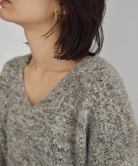 Melange Vneck Loose Knit t1911-485