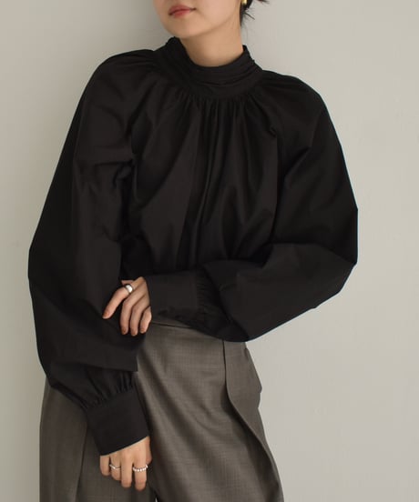 Tuck Stand Collar Blouse t1911-263