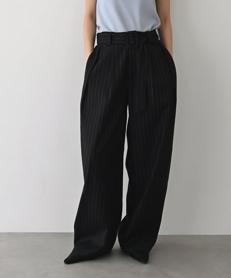 Stripe Cocoon Pants（Black）bo2000-194
