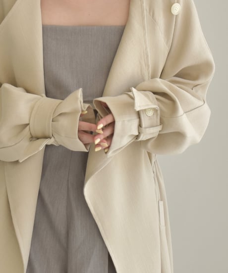 Drawstring Spring Long Coat c1911-46