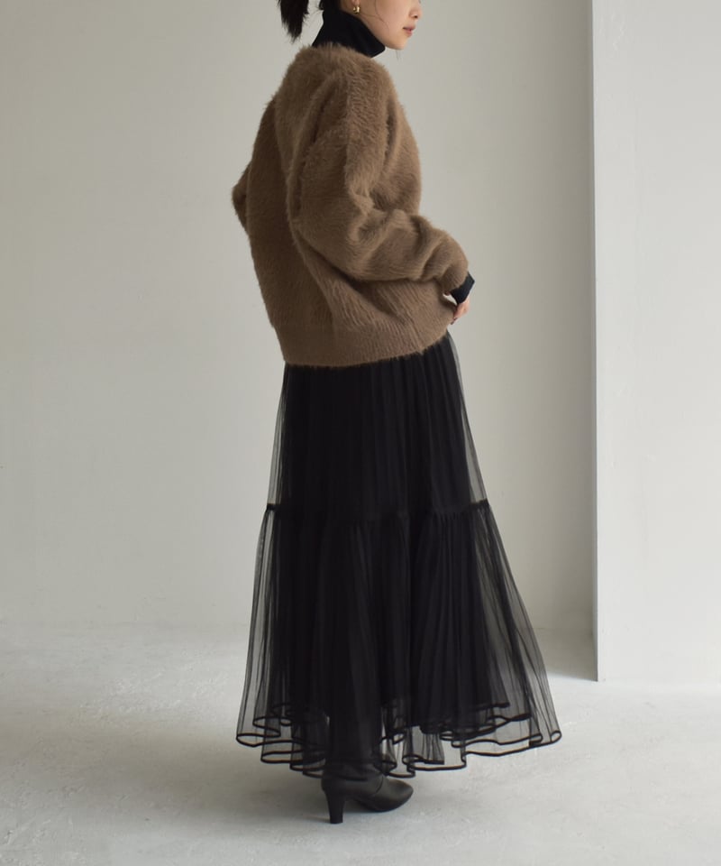 Deep Vneck Shaggy Cardigan t1911-234 | cizatto