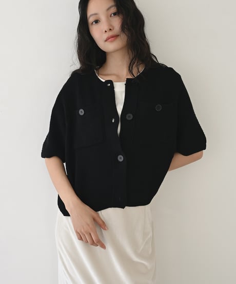 Halfsleeve Pocket Knit Cardigan t1911-531