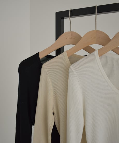 Henry Uneck Rib Knit Tops t1911-504