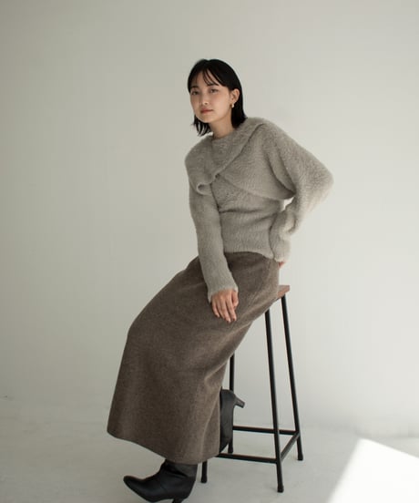 Shaggy Layered Knit Tops t1911-233
