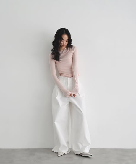 Cotton Tuck Wide Pants bo2000-188