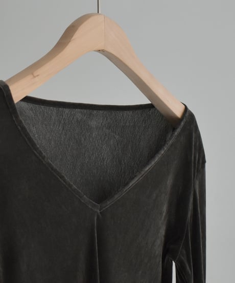 Sheer Velor Long Sleeve Tops t1911-472