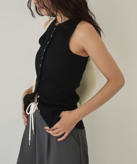 Rib Nosleeve Cardigan t1911-392
