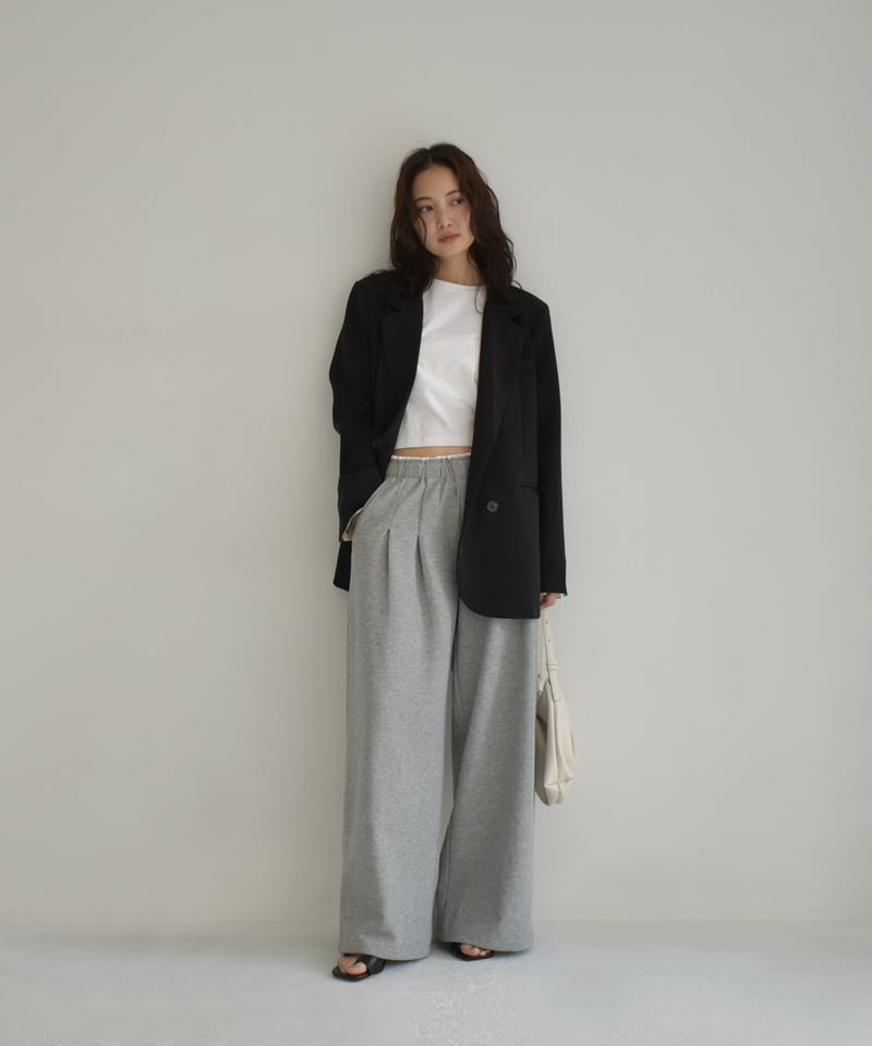 パンツ Double Waist Asymmetry Tuck Pants DOUBLE WAIST PANTS – YZ