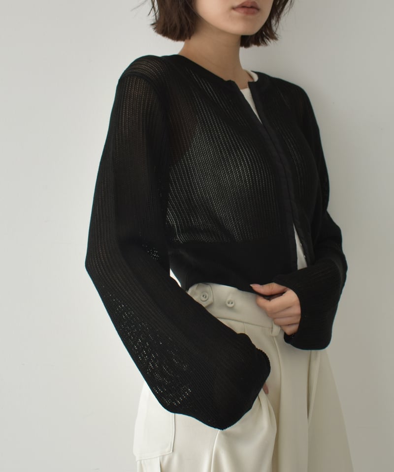 トップス MESHED KNIT CARDIGAN SLY カーディガン MESH KNIT CARDIGAN メッシュ ニット 春服
