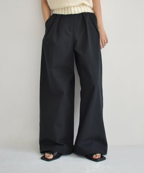 Cotton Tuck Wide Pants bo2000-139