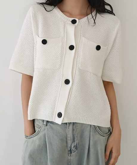 Halfsleeve Pocket Knit Cardigan t1911-531