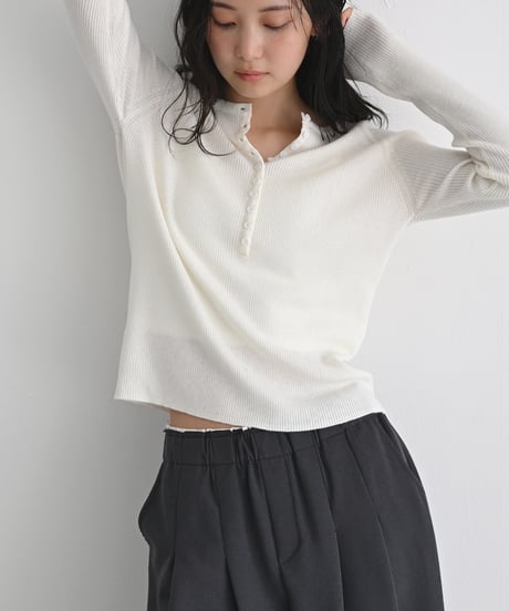 Henry Neck Knit Tops t1911-514