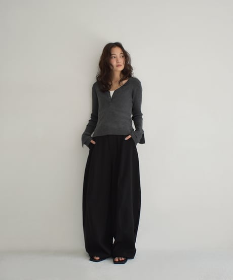 Design Sleeve Rib Knit Tops t1911-354
