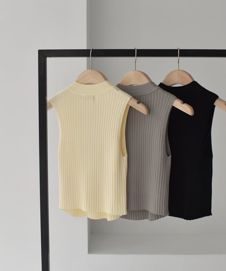 Half Zip Nosleeve Knit Tops t1911-289