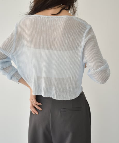 Sheer Rib Knit Cardigan t1911-386