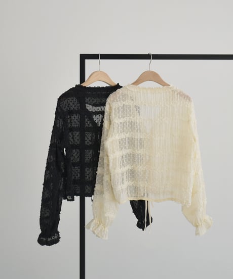 Dot Sheer Ribbon Cardigan t1911-520