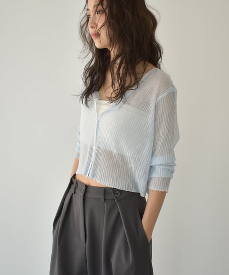 Sheer Rib Knit Cardigan t1911-386