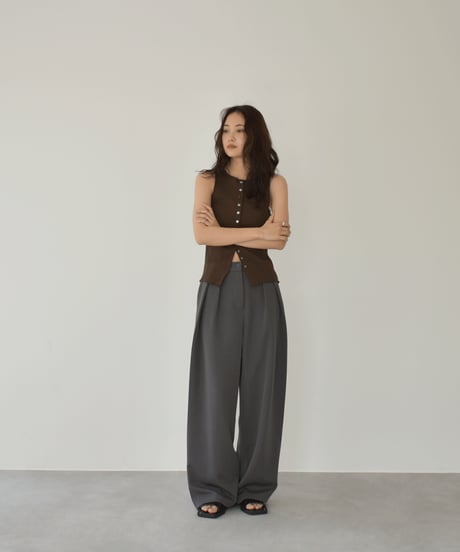 Deep Tuck Semiwide Pants bo2000-158