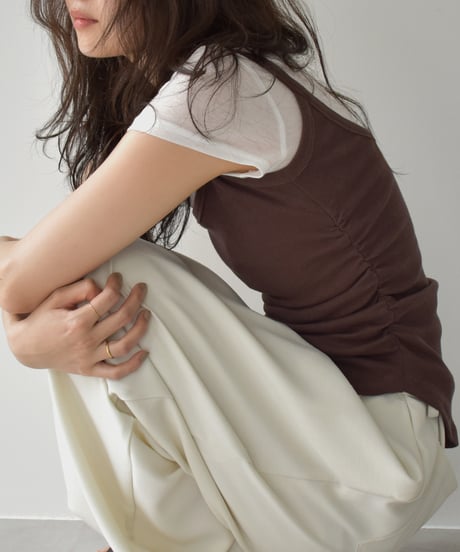 Side Gather Camisole Tops t1911-390