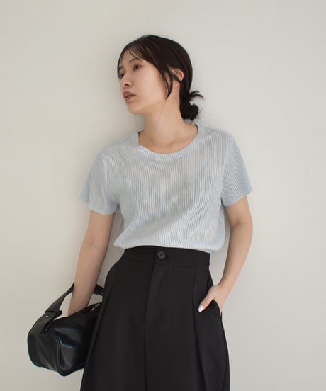 Stripe Sheer Tops t1911-278