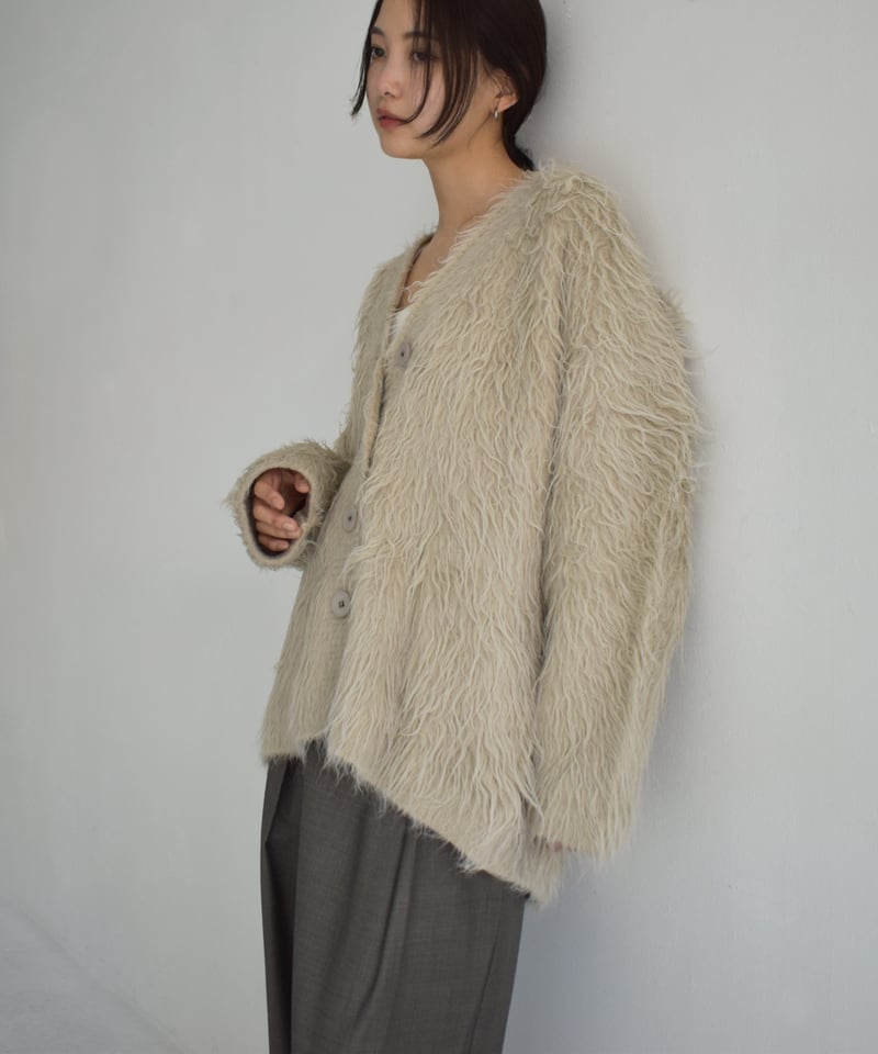 Hairy Shaggy Knit Cardigan t1911-314 | cizatto