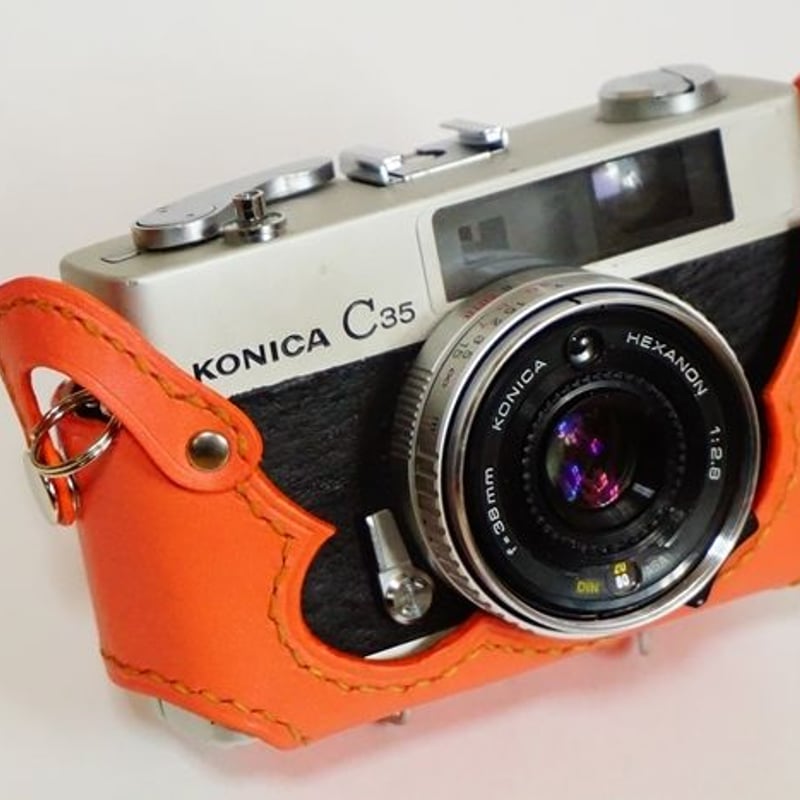Konica C35カメラケース<サーモンピンク> | くらふとれっど楽 Konica C35カメラケース<サーモンピンク> | くらふとれっど楽