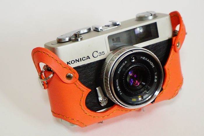 Konica C35カメラケース＜サーモンピンク＞ | くらふとれっど楽趣味 す