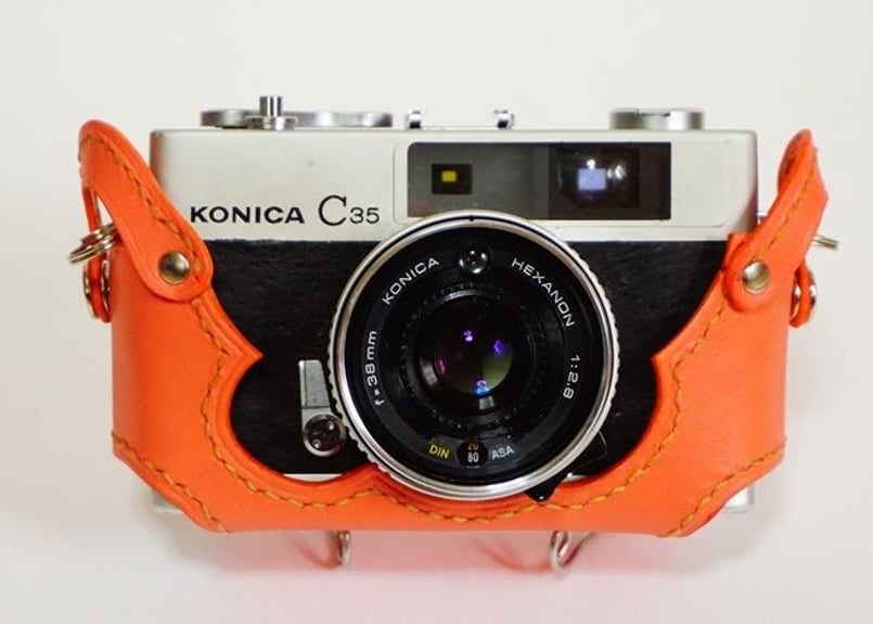 Konica C35カメラケース＜サーモンピンク＞ | くらふとれっど楽趣味 す