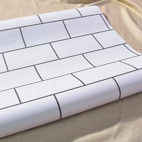 壁紙 レンガタイル 3m×60cm 白
