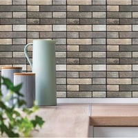 ３D 壁紙 30×30cm 12枚セット タイルレンガデザイン グレー