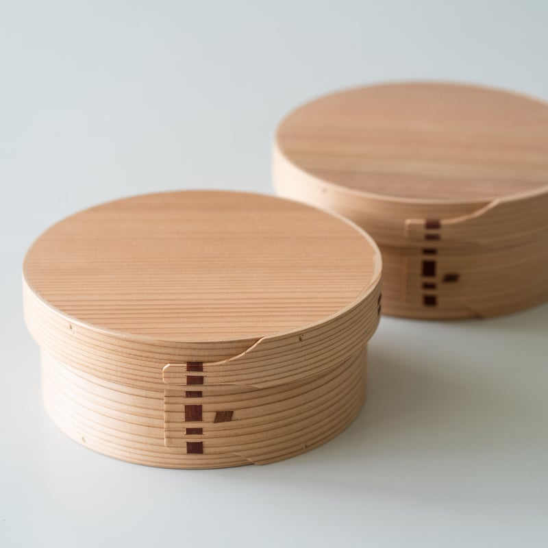 曲げわっぱ　盆　大小2組 曲げわっぱ 盆 大小2組