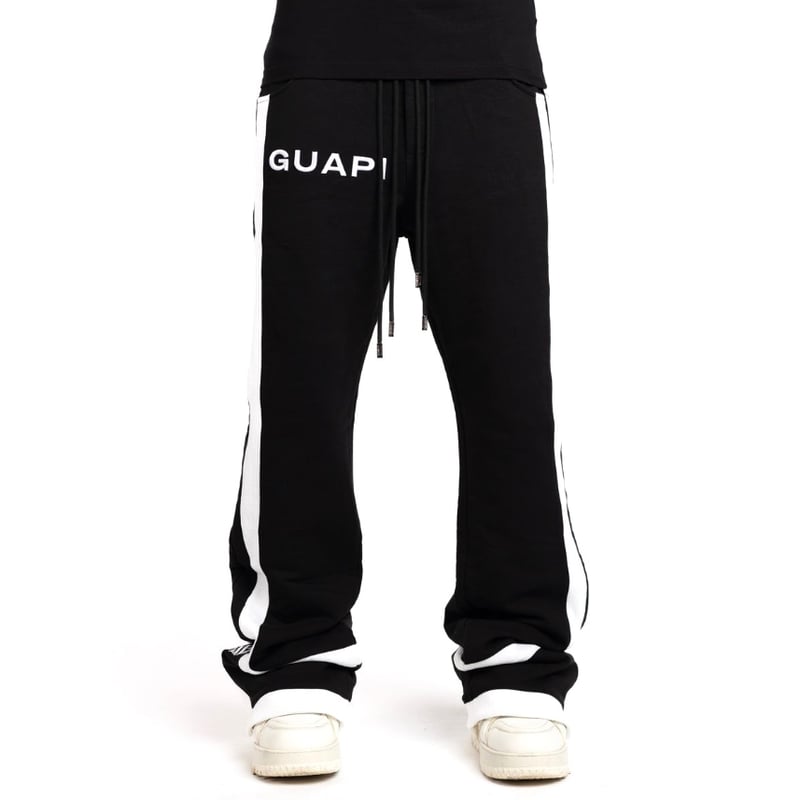 GUAPI / OBSIDIAN BLACK FLARED SWEAT PANTS | PLUG
